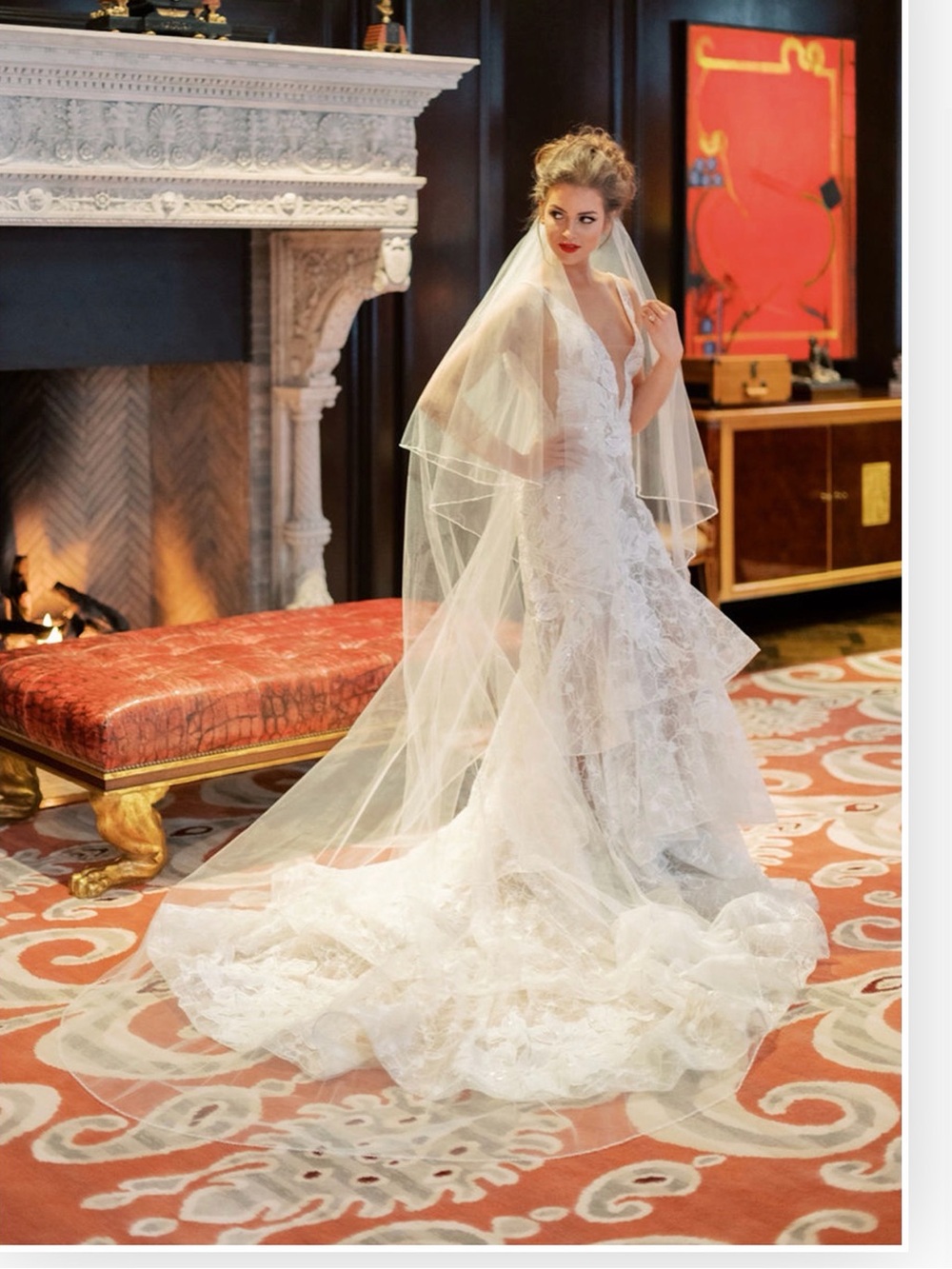 Toni Federici Dominica cathedral veil with blusher